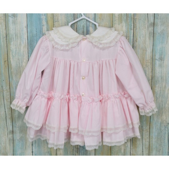 Vintage Bryan Girls 18M Pink Lace Layered Full Circle Party Ruffles RARE - Picture 1 of 12